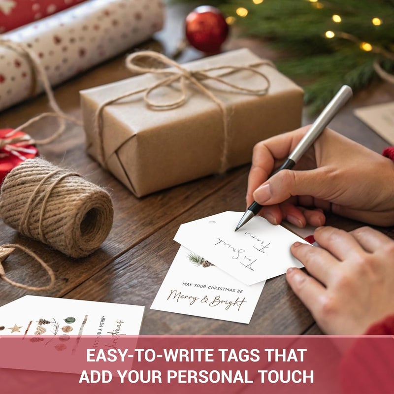 AUDREE Christmas Gift Tags Stickers and String (Woodland Christmas Gift Tags) - Image 3